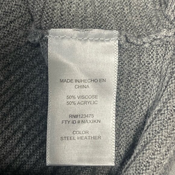 Adrienne Vittadini Tunic Sweater Women Size M Heather Gray Cowl Neck Long Sleeve - Picture 6 of 6